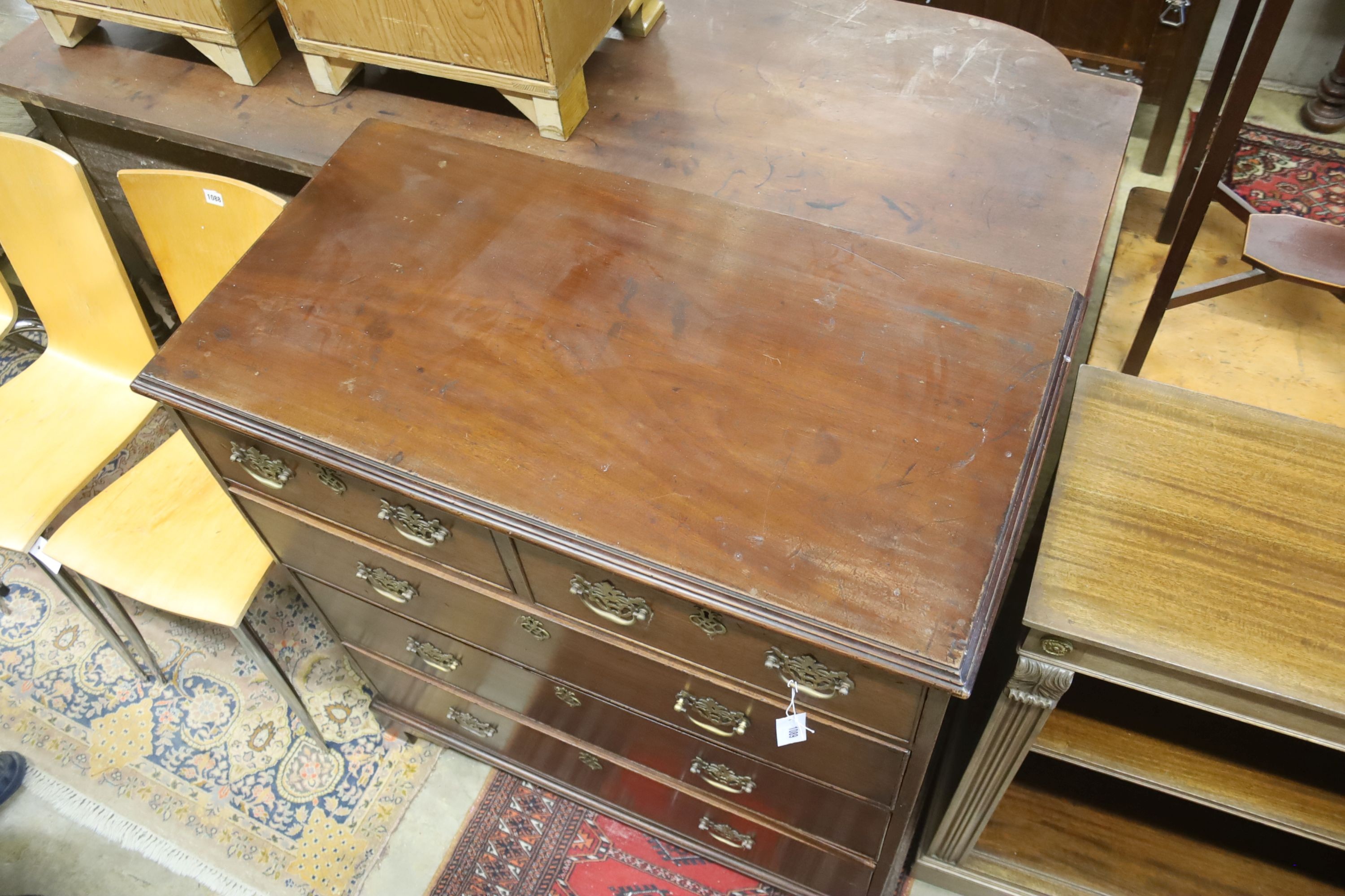 A George III mahogany chest, width 94cm, depth 48cm, height 105cm